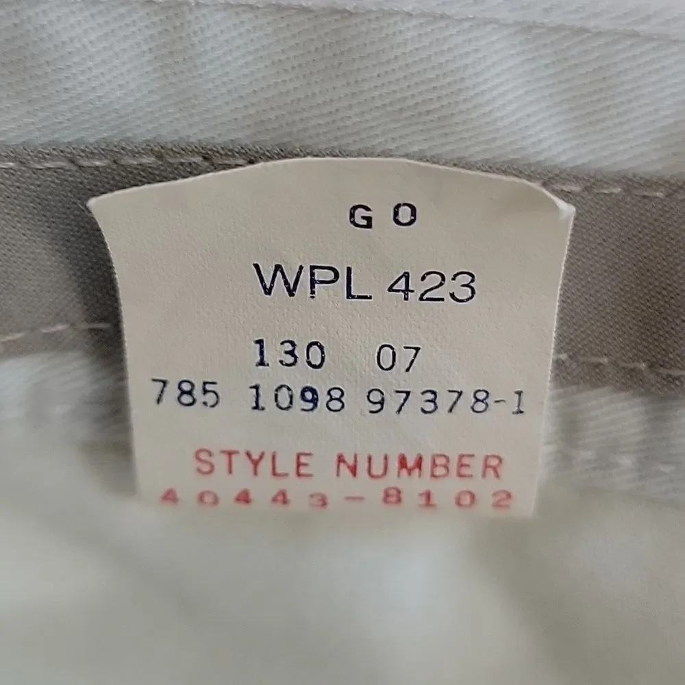 Docker Chino Pants Vintage 90s Pleated Front - Light Tan Mens Size 38